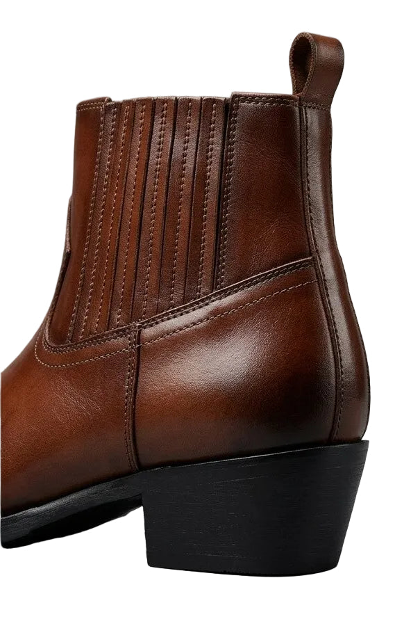 Stivali Texani Unisex in Vera Pelle con Ricamo - Stile Western