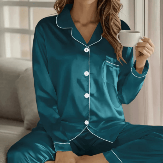 Pigiama Donna Set 2 Pezzi con Bottoni Frontali