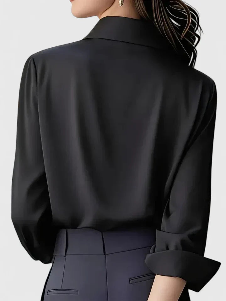 Camicetta Donna Elegante con Abbottonatura Nascosta da Ufficio