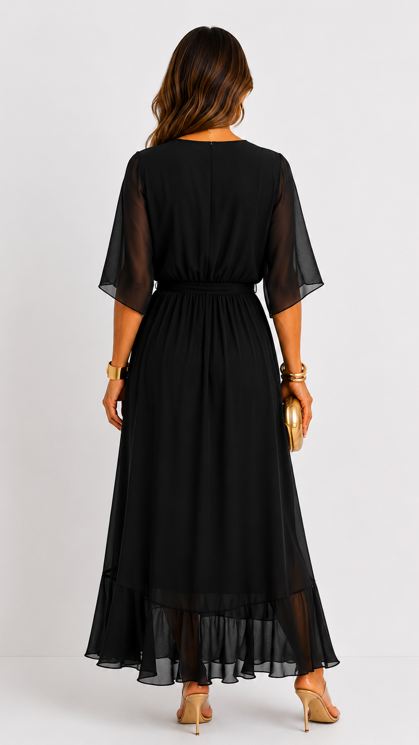 Abito Elegante da Donna a Portafoglio in Chiffon