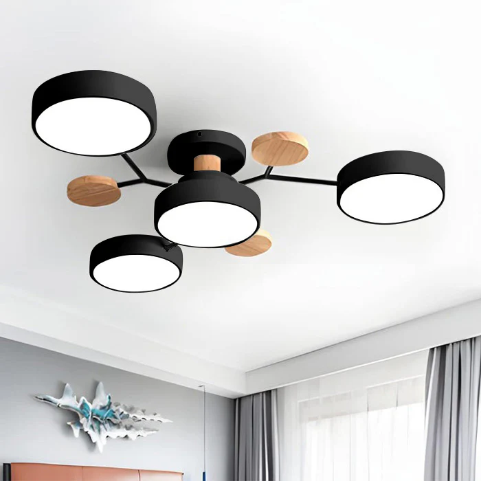 Lampadario da Soffitto Rotondo in Ferro con LED - Design Moderno