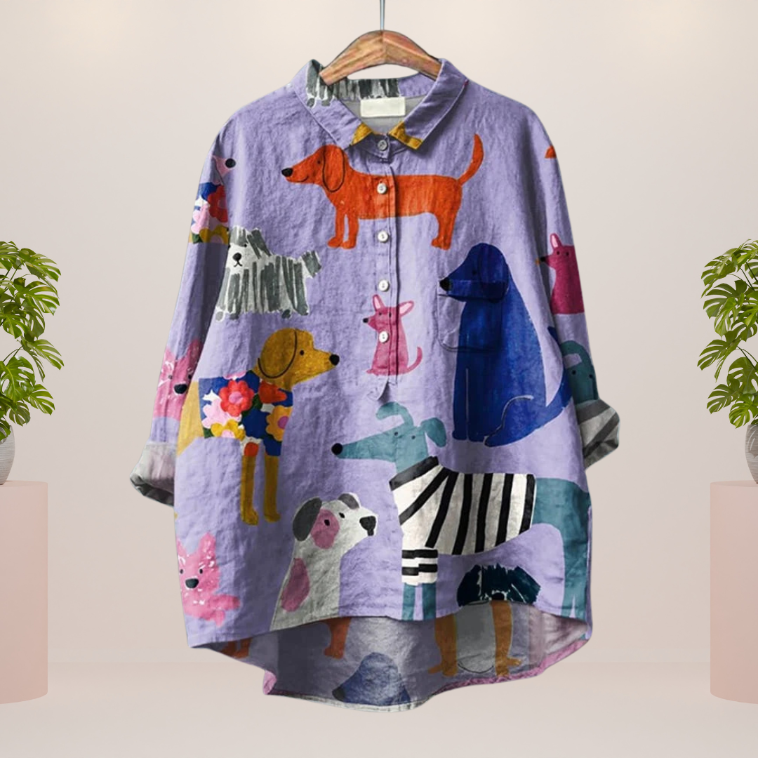 Maglietta Donna con Stampa Fantasia Colorata
