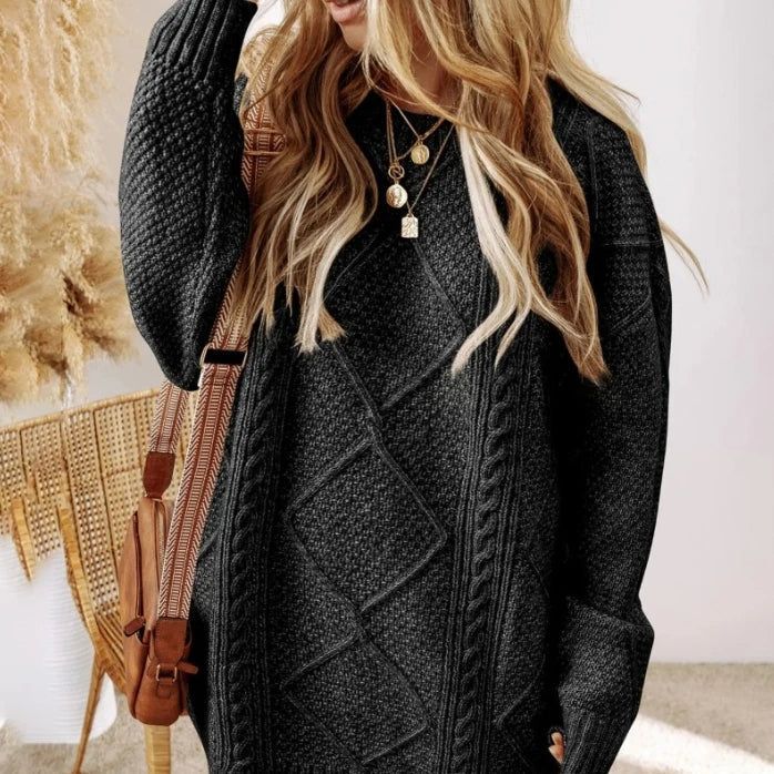 Donna - Vestito in maglia a cavi - Oversize