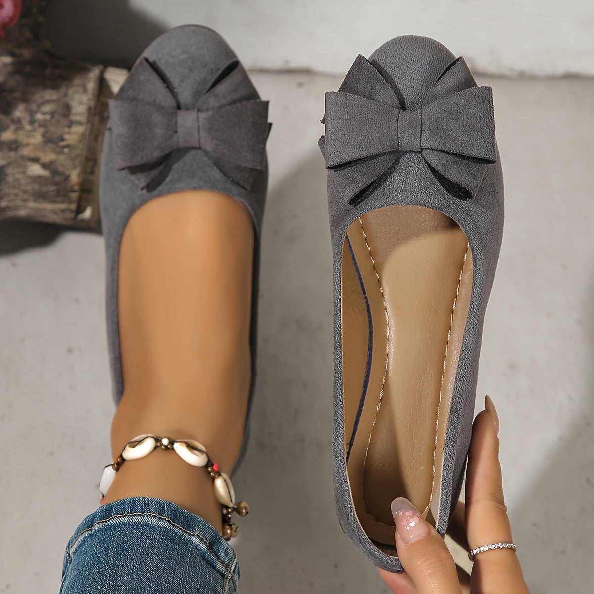 Ballerine Donna Ortopediche con Fiocco e Comfort Plantare
