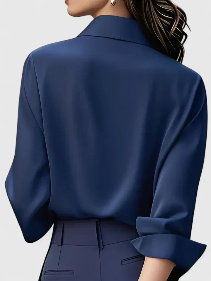 Camicetta Donna Elegante con Abbottonatura Nascosta da Ufficio