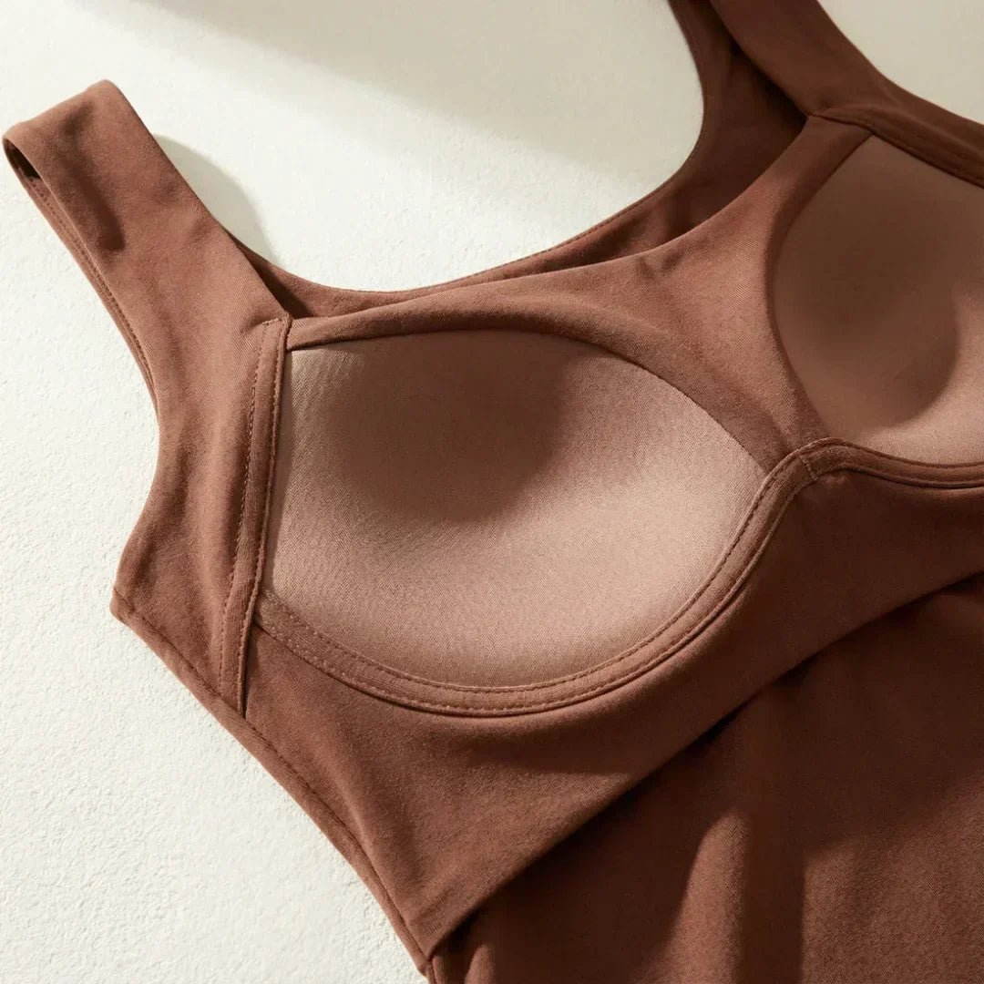 Canotta Donna con Reggiseno Integrato in Cotone Elasticizzato
