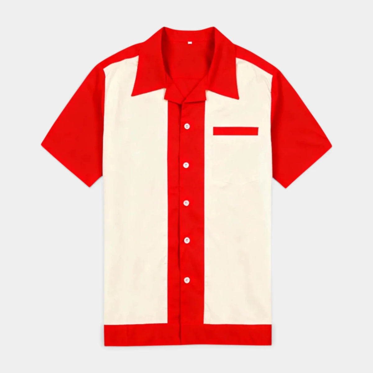 Camicia Uomo Manica Corta Collo Camp a Bottoni