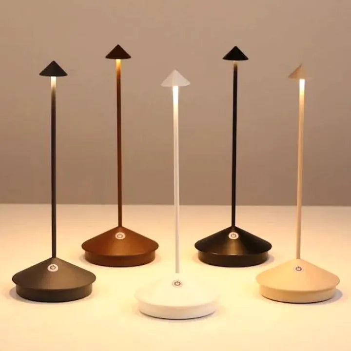 Lampada da Tavolo LED Ricaricabile Senza Fili Bianco e Oro