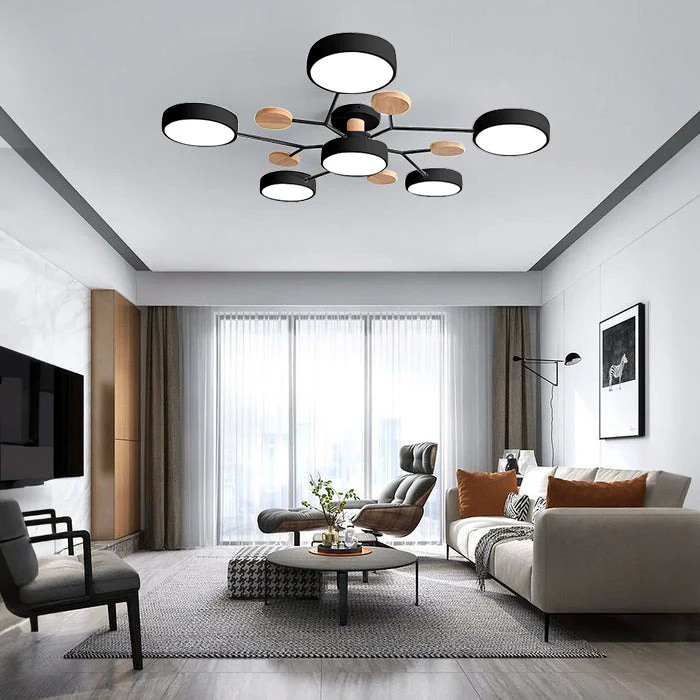 Lampadario da Soffitto Rotondo in Ferro con LED - Design Moderno