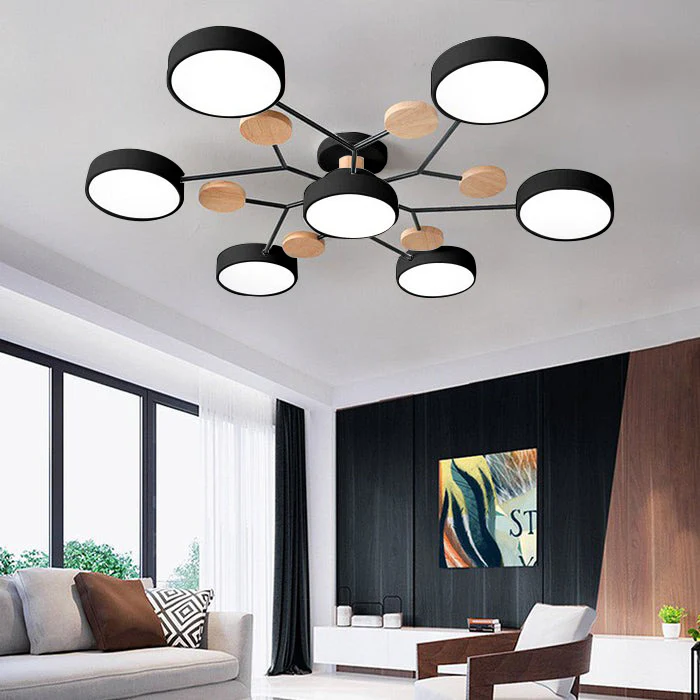 Lampadario da Soffitto Rotondo in Ferro con LED - Design Moderno