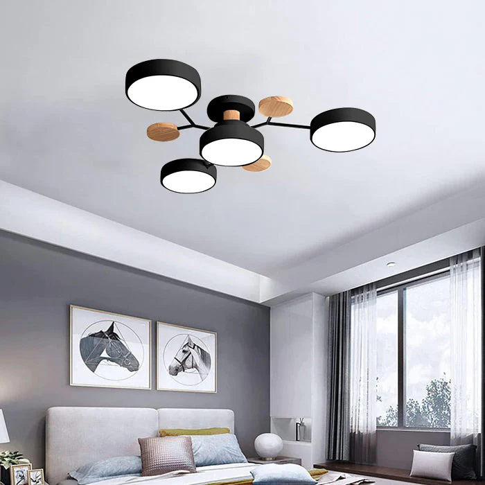 Lampadario da Soffitto Rotondo in Ferro con LED - Design Moderno