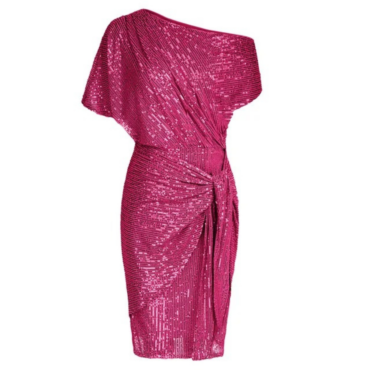 Abito da Cerimonia Donna con Paillettes - Scollo Asimmetrico