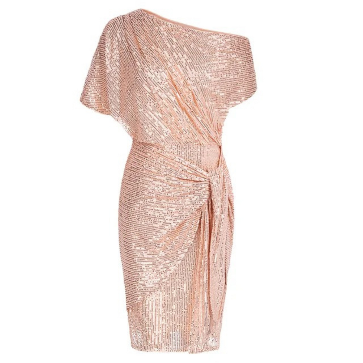 Abito da Cerimonia Donna con Paillettes - Scollo Asimmetrico