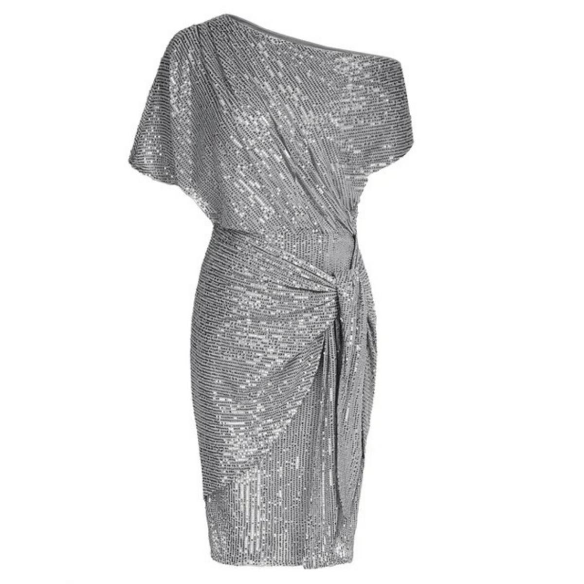 Abito da Cerimonia Donna con Paillettes - Scollo Asimmetrico