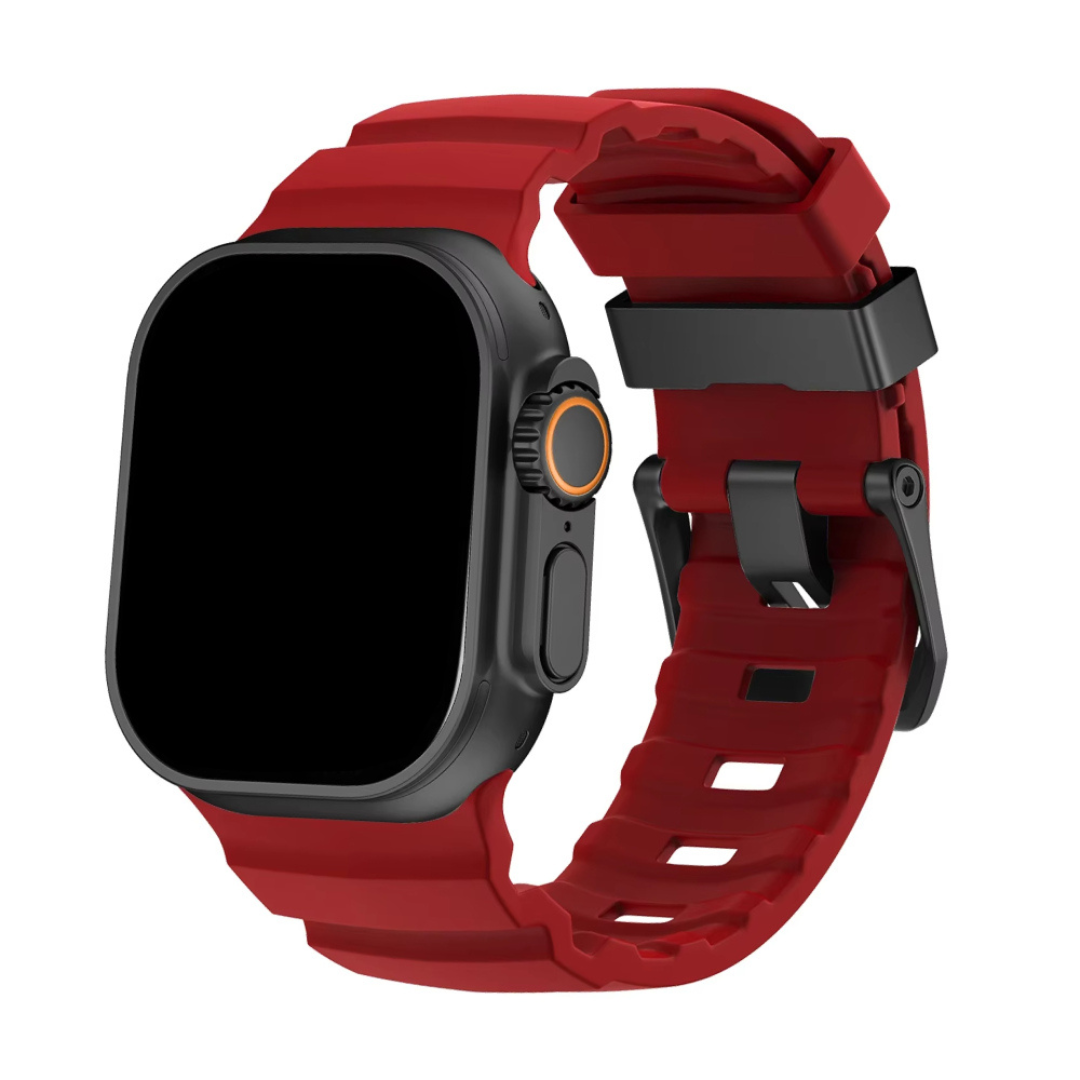 Cinturino Sportivo in Silicone per Apple Watch con Fibbia in Titanio