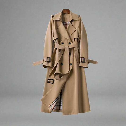 Trench Coat Femminile Sagomato – Con Cintura, Adatto per Primavera e Autunno