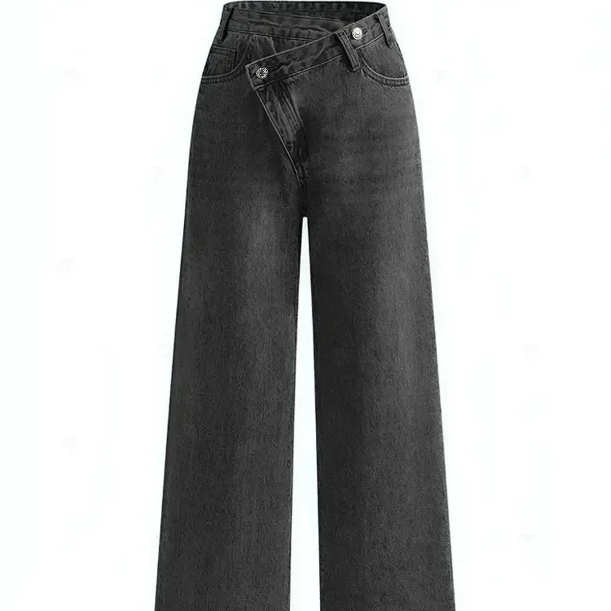 Donna - Jeans asimmetrici a vita larga - Stile alla moda