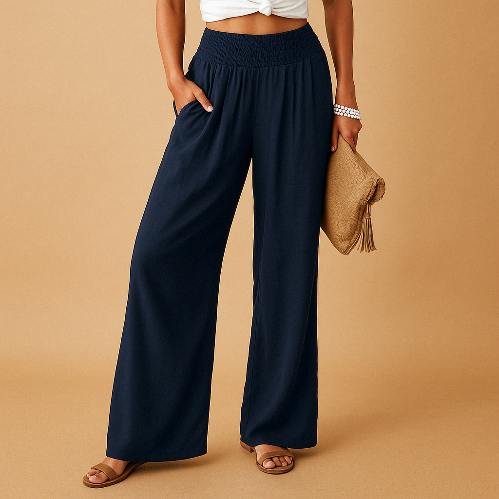Broek Dames | Wijde Pijpen & Elastische Taille