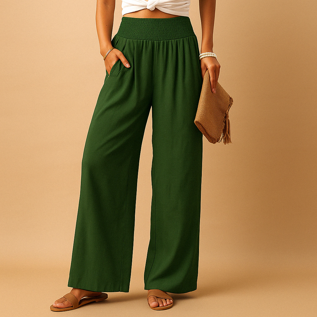 Broek Dames | Wijde Pijpen & Elastische Taille