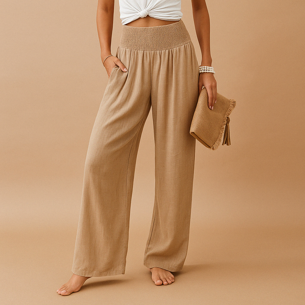 Broek Dames | Wijde Pijpen & Elastische Taille