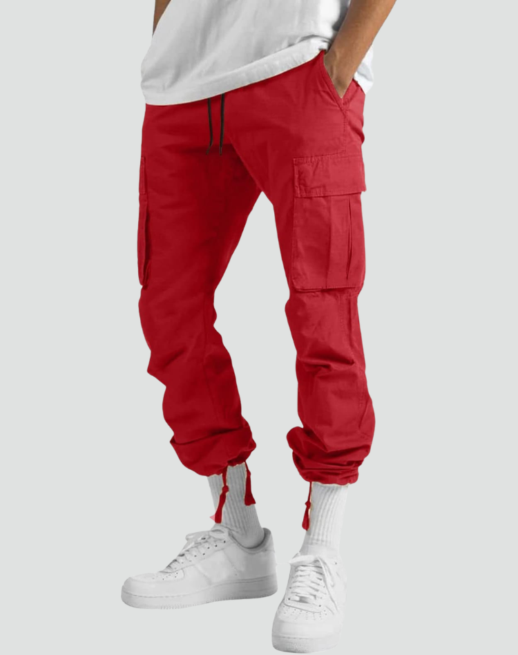 Pantaloni Cargo Uomo con Tasche Multiple e Vita Regolabile