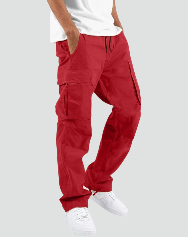 Pantaloni Cargo Uomo con Tasche Multiple e Vita Regolabile