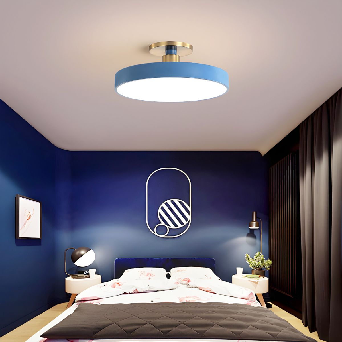 Plafoniera LED Rotonda Moderna a Soffitto, Montaggio Semi a Incasso