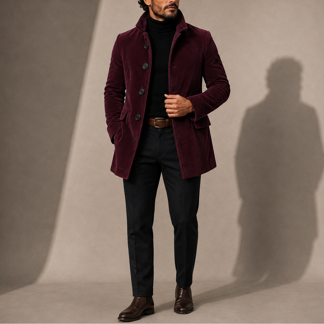 Cappotto Uomo Invernale Collo Coreano Sartoriale