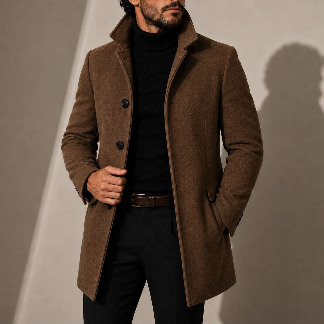 Cappotto Uomo Invernale Collo Coreano Sartoriale