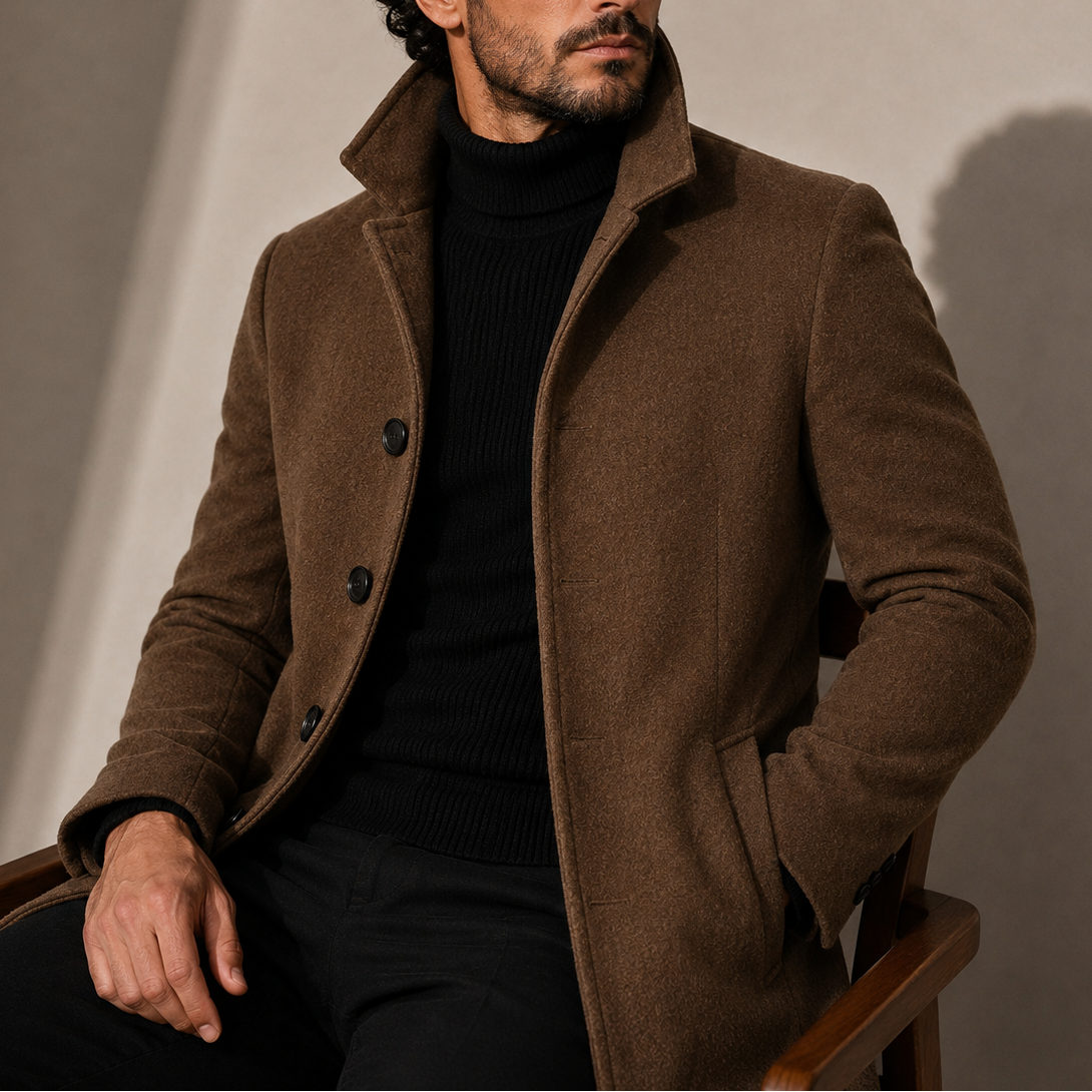 Cappotto Uomo Invernale Collo Coreano Sartoriale