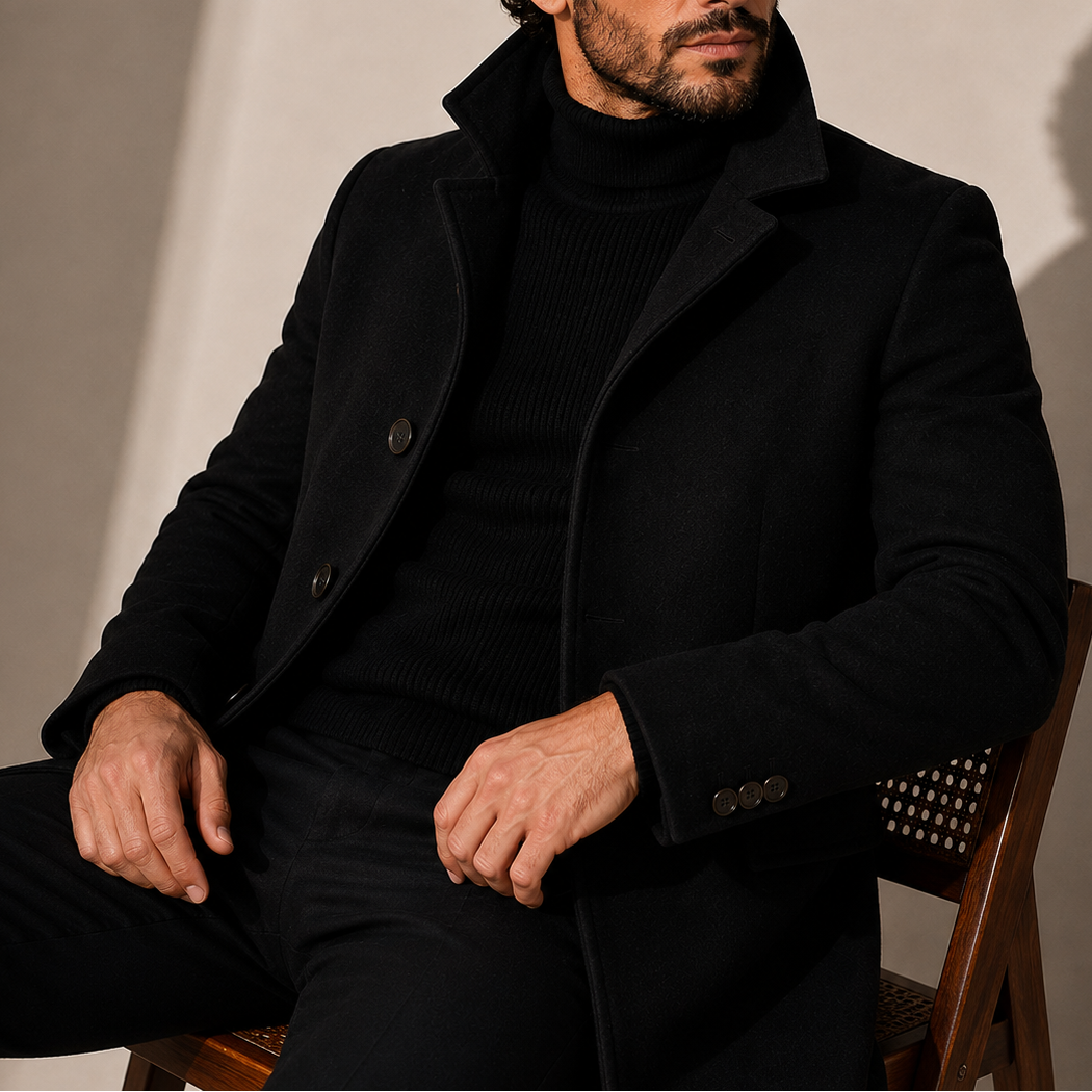 Cappotto Uomo Invernale Collo Coreano Sartoriale