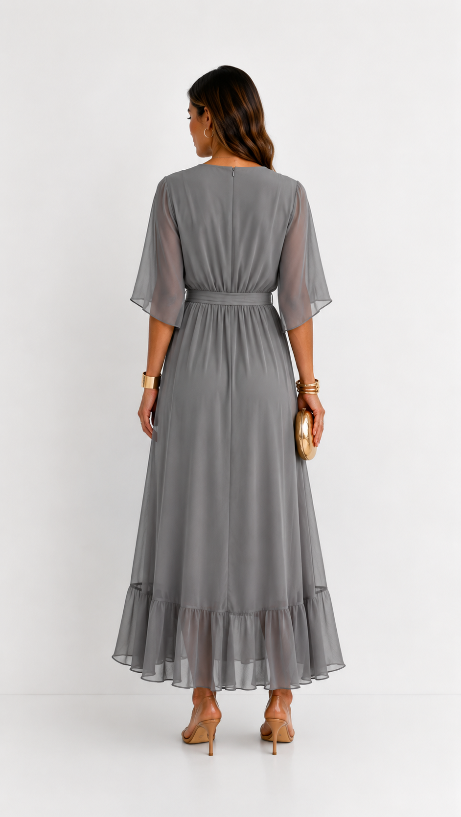 Abito Elegante da Donna a Portafoglio in Chiffon
