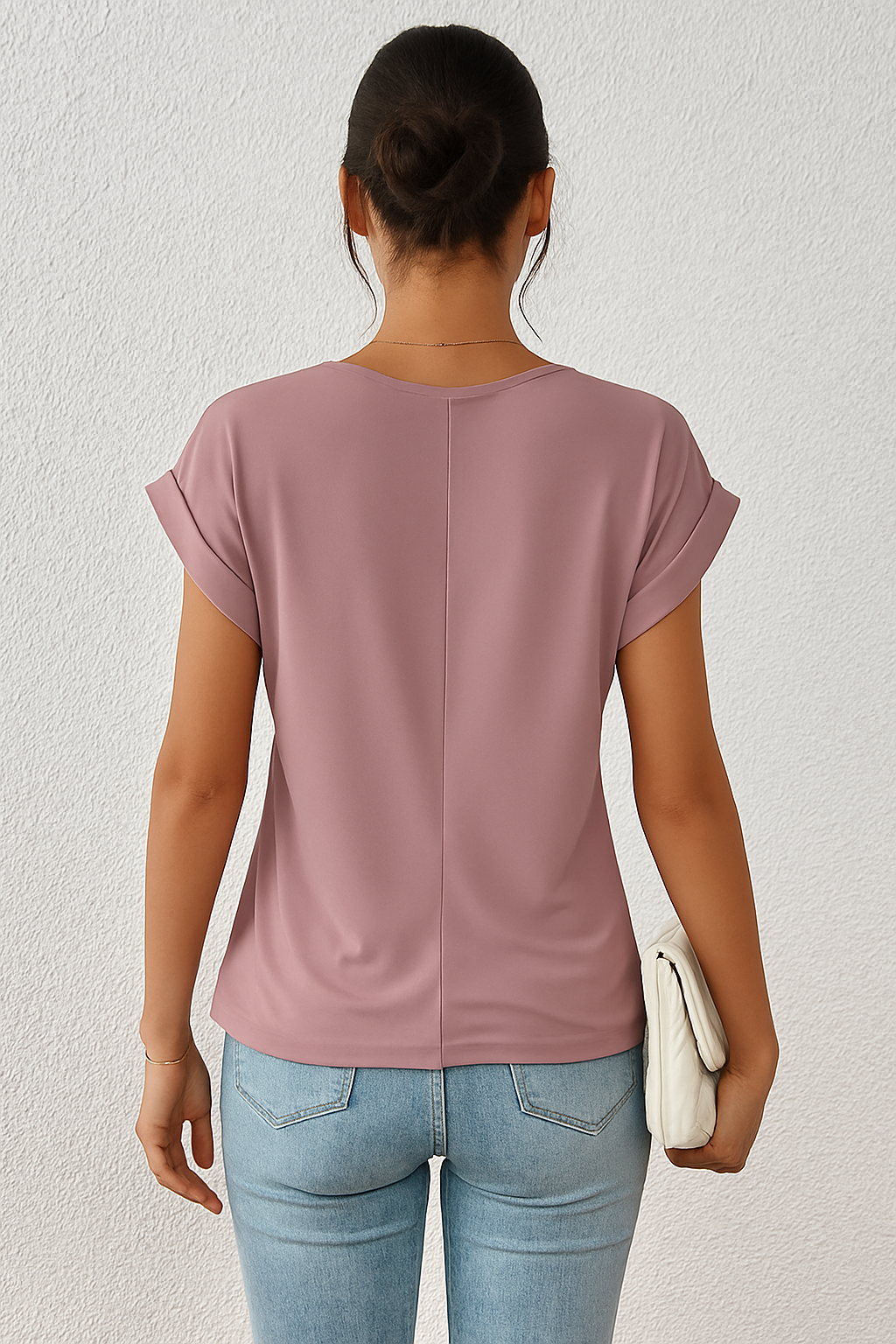 T-shirt Slim Fit Donna – Casual con scollo a V per Uso Quotidiano