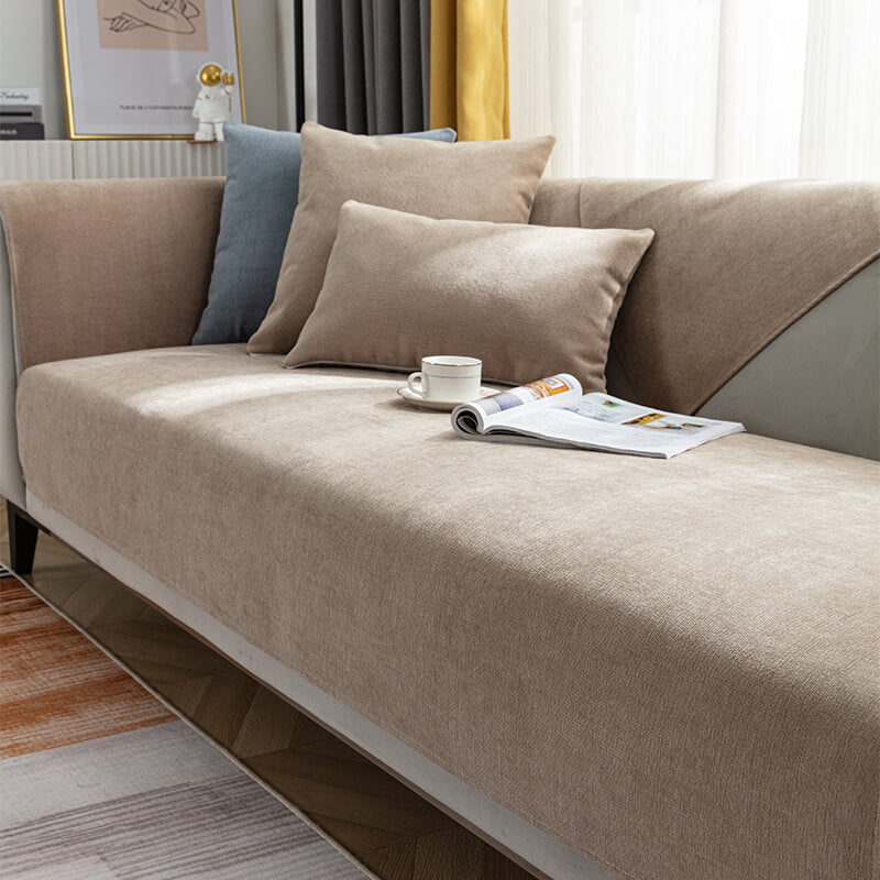 Copridivano in Chenille Antiscivolo con Fondo in Silicone
