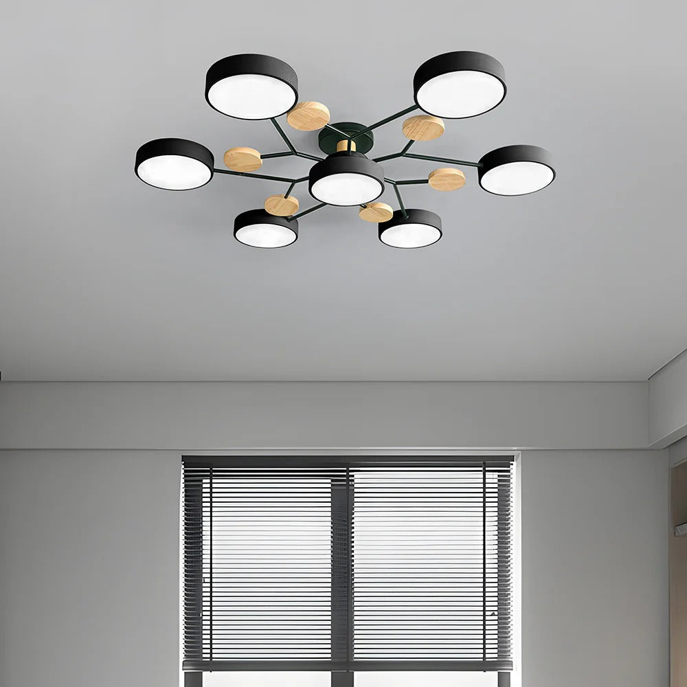 Lampadario da Soffitto Rotondo in Ferro con LED - Design Moderno