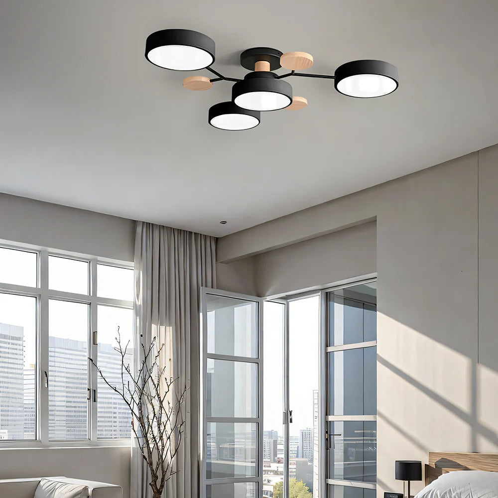 Lampadario da Soffitto Rotondo in Ferro con LED - Design Moderno