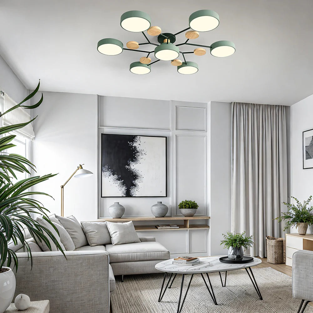 Lampadario da Soffitto Rotondo in Ferro con LED - Design Moderno