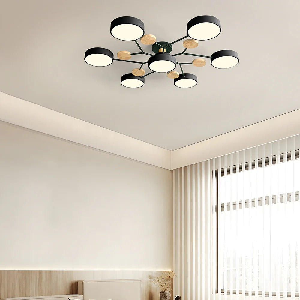 Lampadario da Soffitto Rotondo in Ferro con LED - Design Moderno