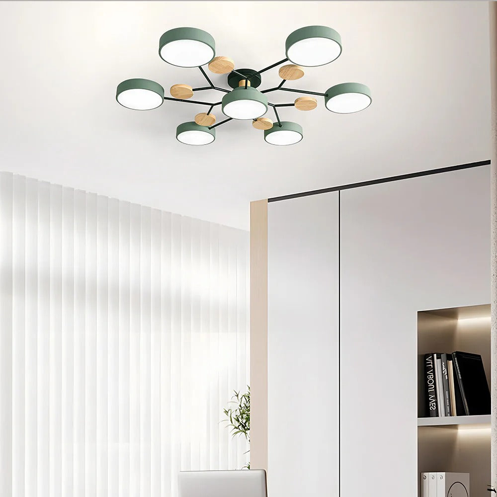Lampadario da Soffitto Rotondo in Ferro con LED - Design Moderno