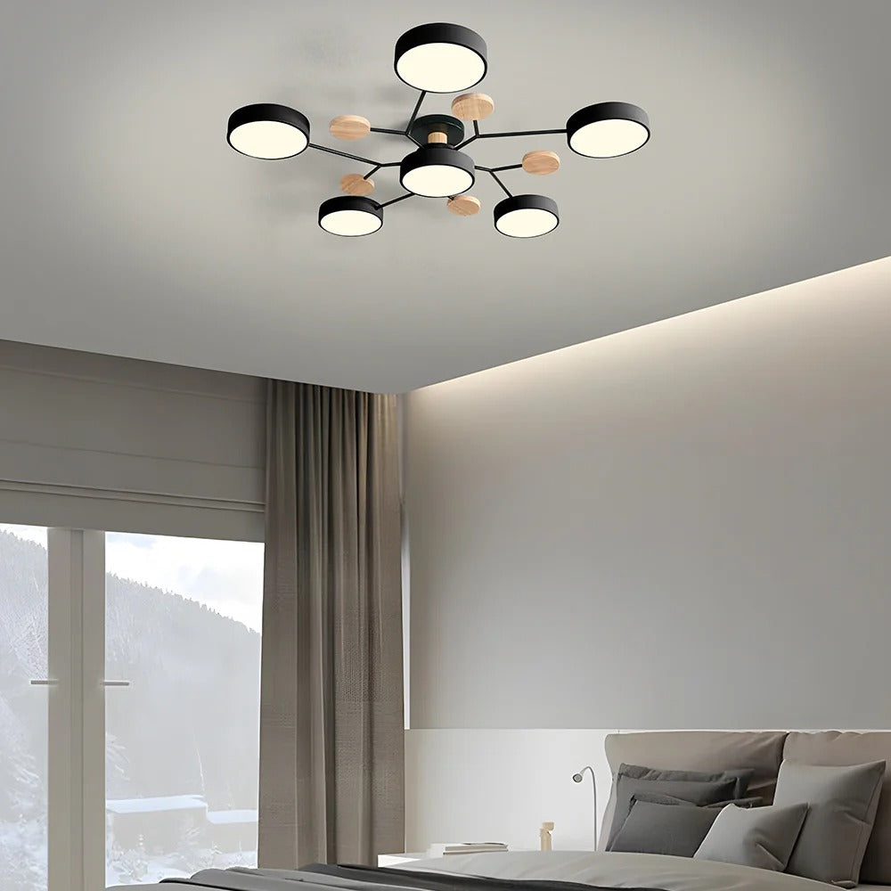 Lampadario da Soffitto Rotondo in Ferro con LED - Design Moderno
