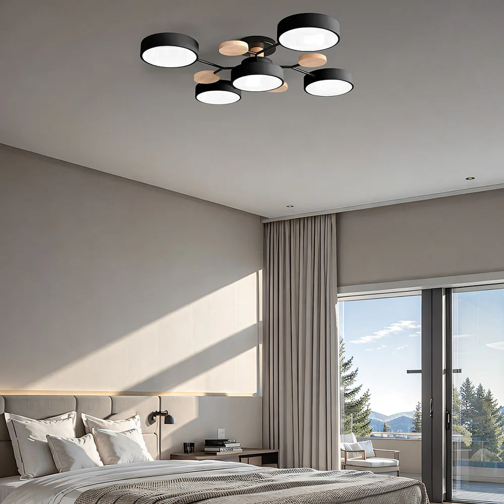 Lampadario da Soffitto Rotondo in Ferro con LED - Design Moderno