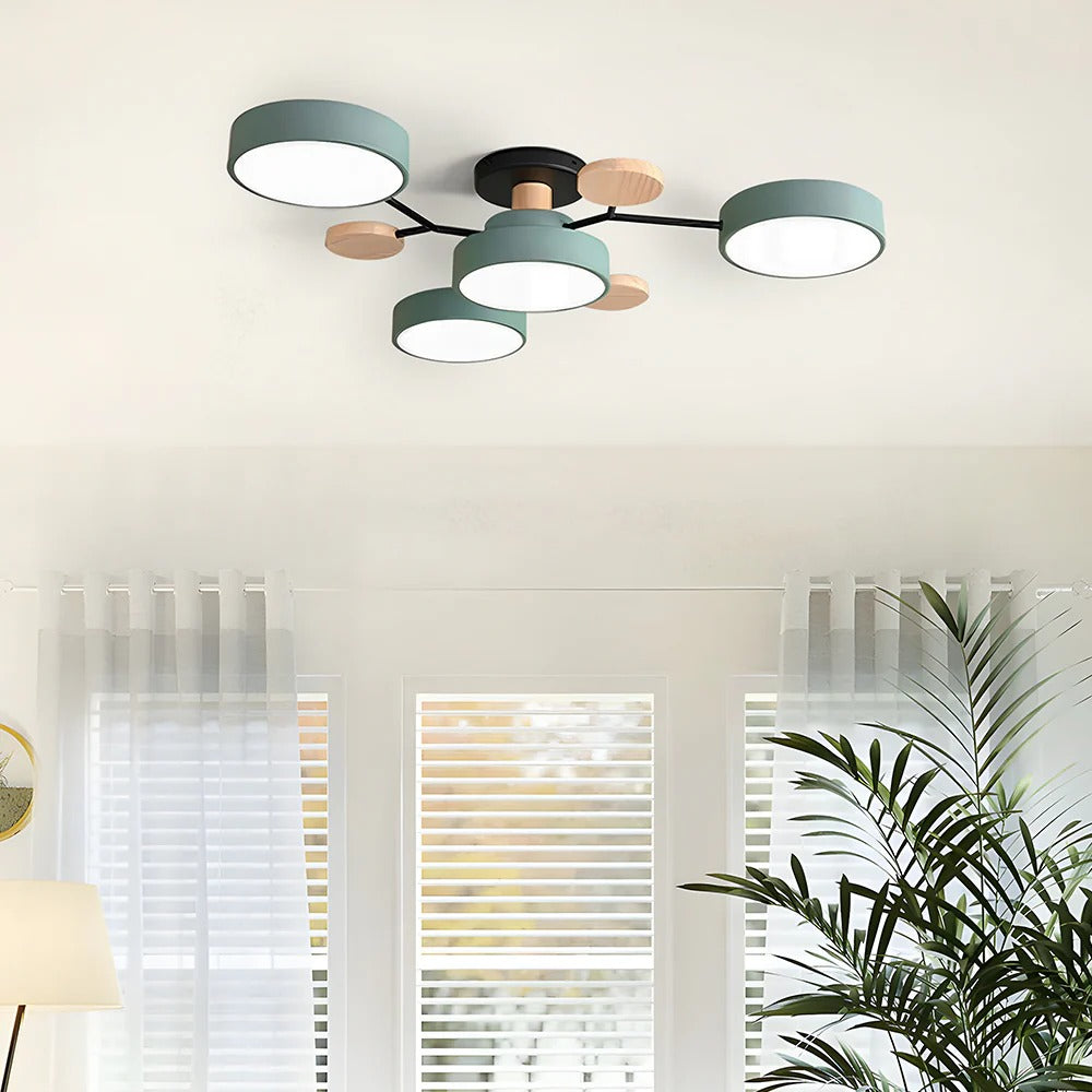 Lampadario da Soffitto Rotondo in Ferro con LED - Design Moderno