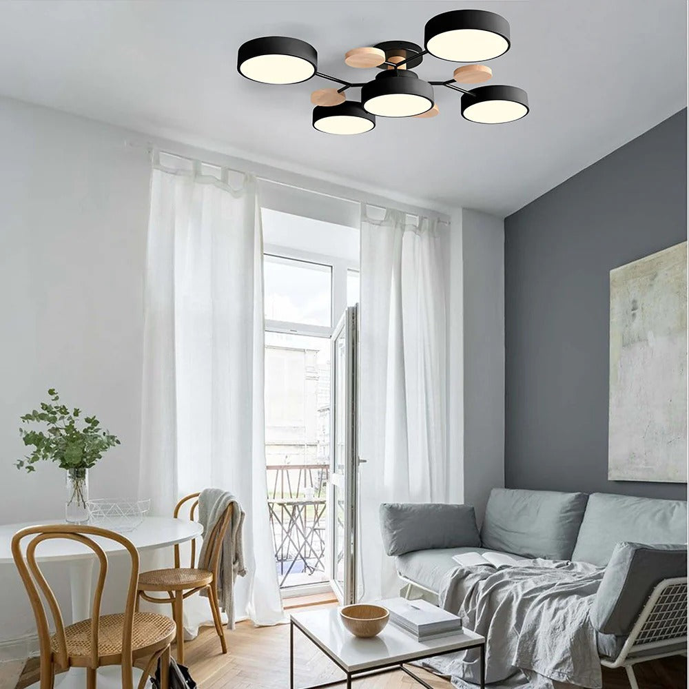 Lampadario da Soffitto Rotondo in Ferro con LED - Design Moderno
