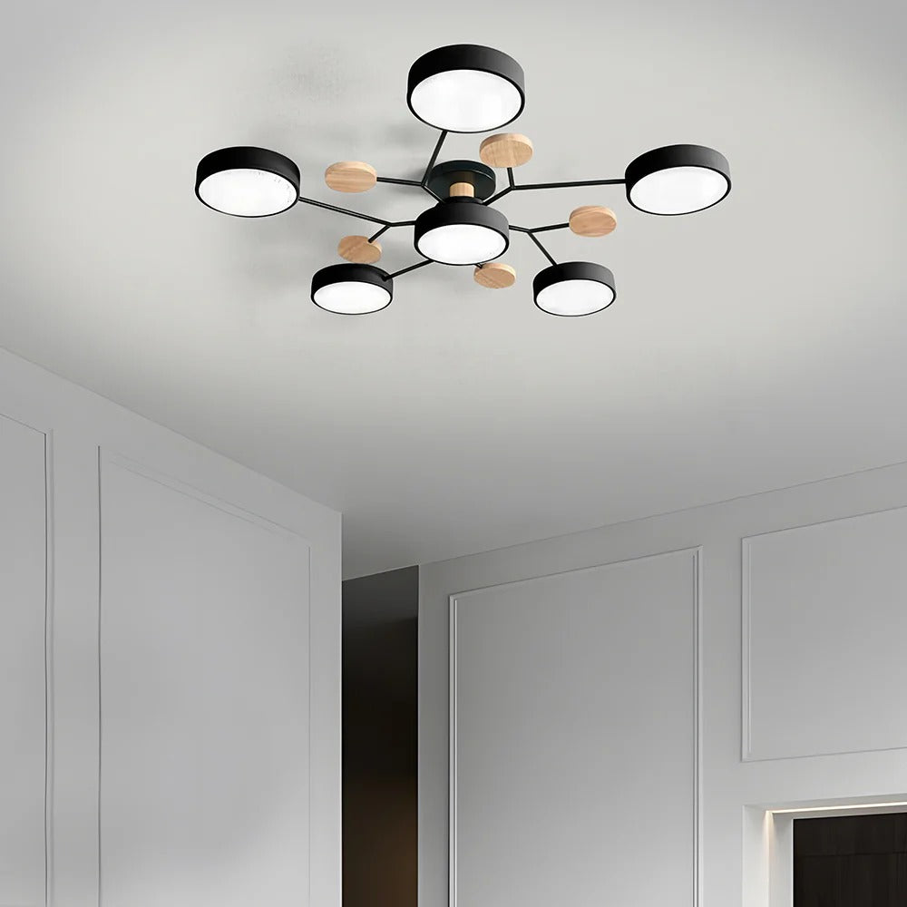 Lampadario da Soffitto Rotondo in Ferro con LED - Design Moderno