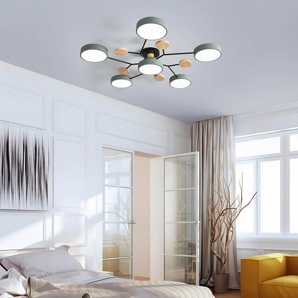 Lampadario da Soffitto Rotondo in Ferro con LED - Design Moderno