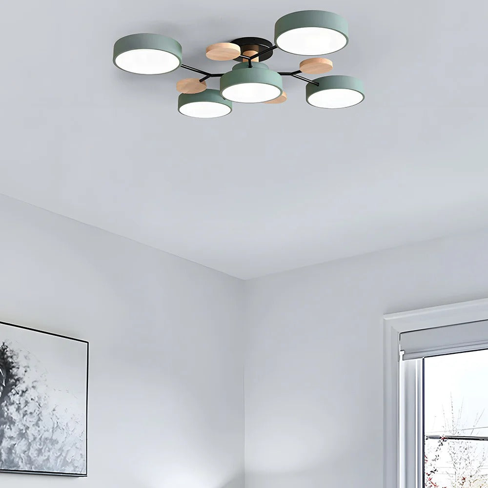 Lampadario da Soffitto Rotondo in Ferro con LED - Design Moderno