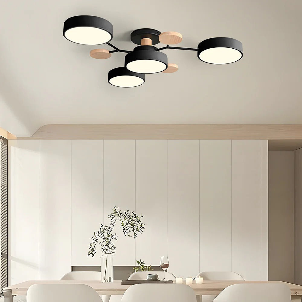 Lampadario da Soffitto Rotondo in Ferro con LED - Design Moderno