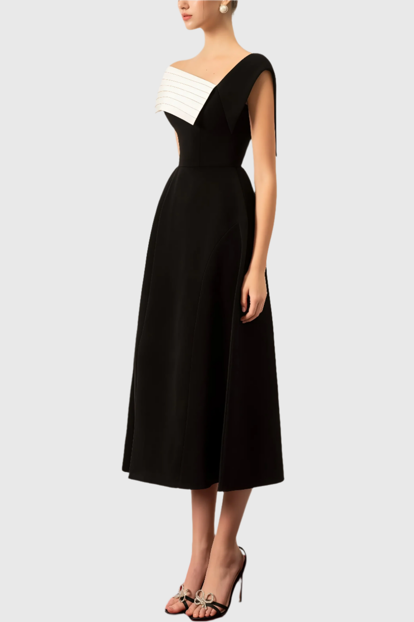 Abito Midi A-Line da Donna – Con Una Spalla, Adatto per Occasioni Festive