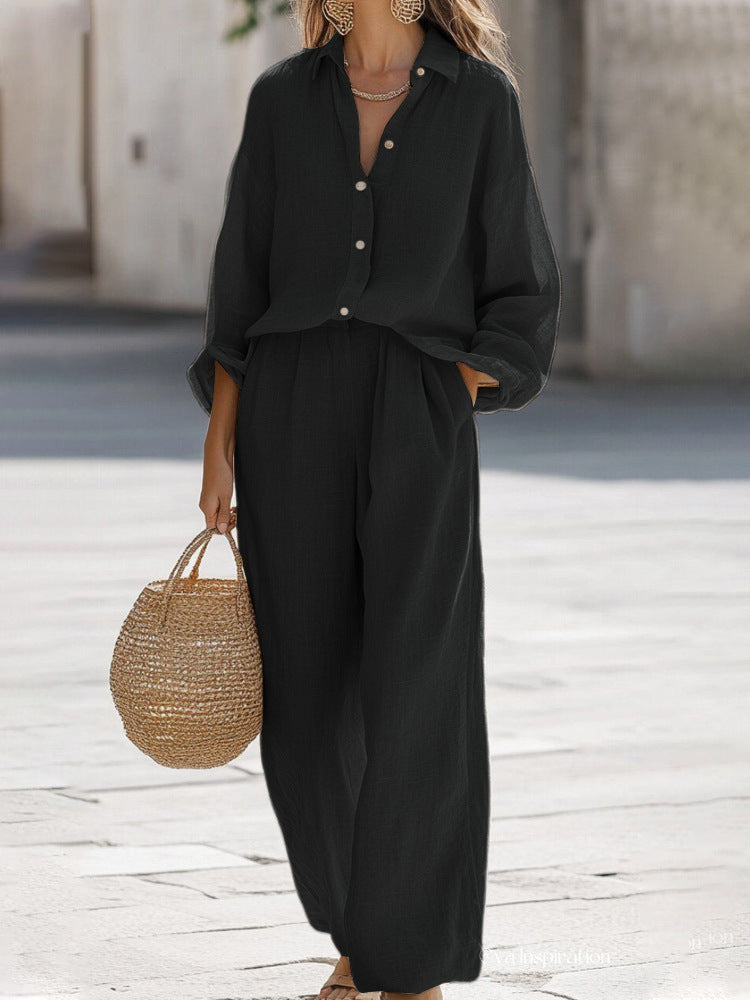 Set Oversized Donna – Con Maniche Lunghe e Pantaloni Larghi, Adatto per Primavera e Estate