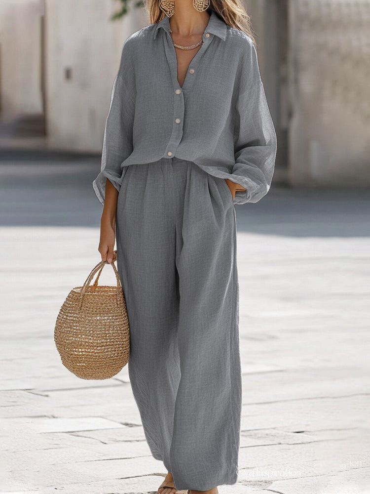 Set Oversized Donna – Con Maniche Lunghe e Pantaloni Larghi, Adatto per Primavera e Estate